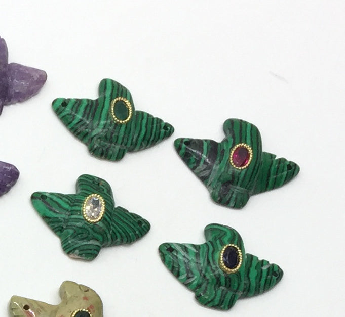 WT-P2147 Wonderful Trendy Colorful Zircon And Natural Gemstones Pigeon Shape Gold Pendants For Women Necklace DIY Making