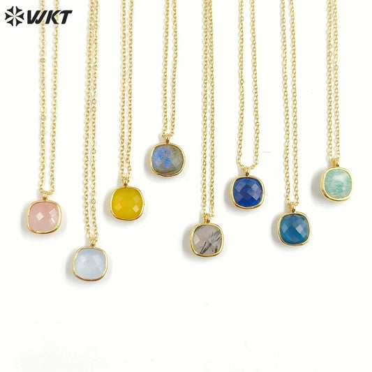 WT-N1439 Gorgeous Natural 18+2Inch Colorful Elegant Vintage Boho Necklace Casual Long Gemstone Necklace