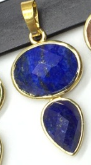 WT-P1931 Wholesale Hot Sale Fashion Natural 18*33mm Double Pendants With a Little Agate High Quality for Necklace