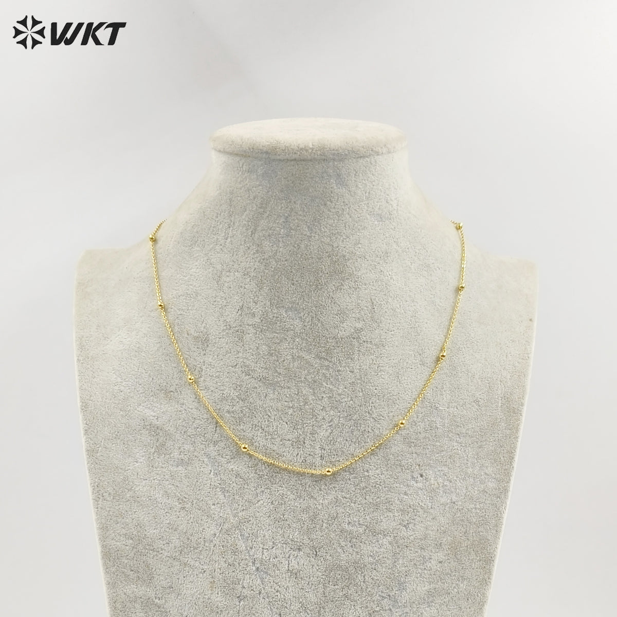 WT-N1058 New Coming Fashion Real Gold Plating Chain Necklace Beads Brass Necklace Chain