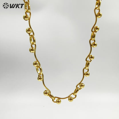 WT-BC261 Wonderful Jewelry DIY Accessories Chain Unique Design With Metal Beads Yellow Brass Gold Electroplated Wholesale