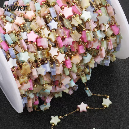 WT-RBC243 Latest Models High Quality Fashion Lucky Shell Stars DIY Rosary Beads Chain Jewelry for Lovely Girls As Special Gift