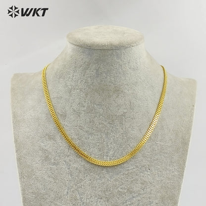 WT-JFN64 Factory Wholesale 18K Gold Electroplated On Yellow Brass Chain Necklace For Female Fashion Jewelry Pendant Matching