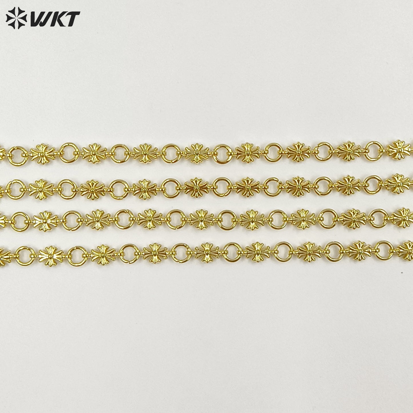 WT-JFN57 Good Quality Exquisite Simple Yellow Brass Gold Electroplated Round Flower Shape Metal Necklace As Lady Daily Jewelry