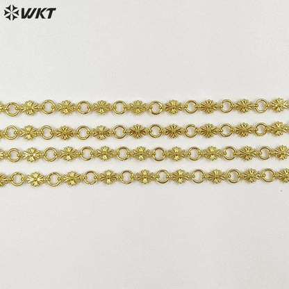 WT-JFN57 Good Quality Exquisite Simple Yellow Brass Gold Electroplated Round Flower Shape Metal Necklace As Lady Daily Jewelry
