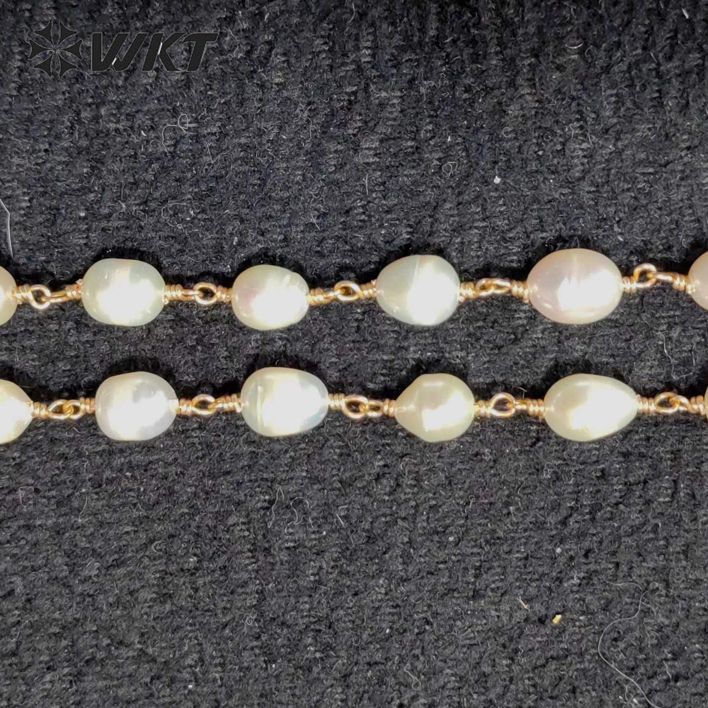 WT-RBC226 Wholesale Elegant Pearl Classic Design Chain for Women Commuter Decoration Sell by Meter Handmade Rice Pearlr Chain
