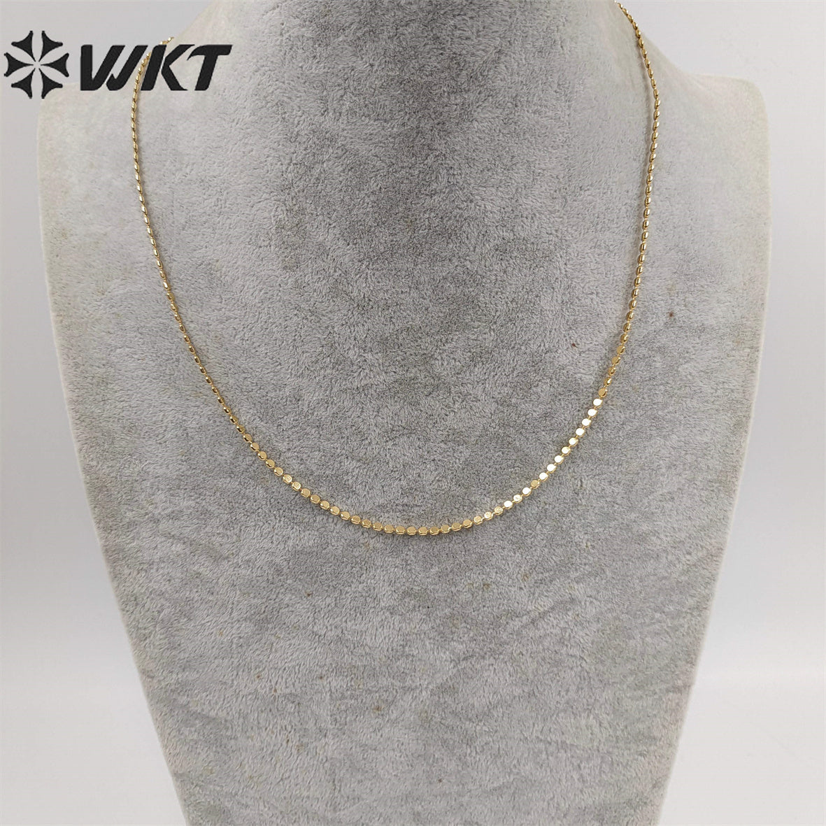 WT-BFN058 Unique Korea Handmade Brass Chain with 18k Real Gold Plated Resist Tarnishale Beads Metal Chain Necklace Jewelry Chain