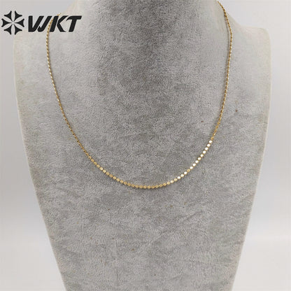 WT-BFN058 Unique Korea Handmade Brass Chain with 18k Real Gold Plated Resist Tarnishale Beads Metal Chain Necklace Jewelry Chain