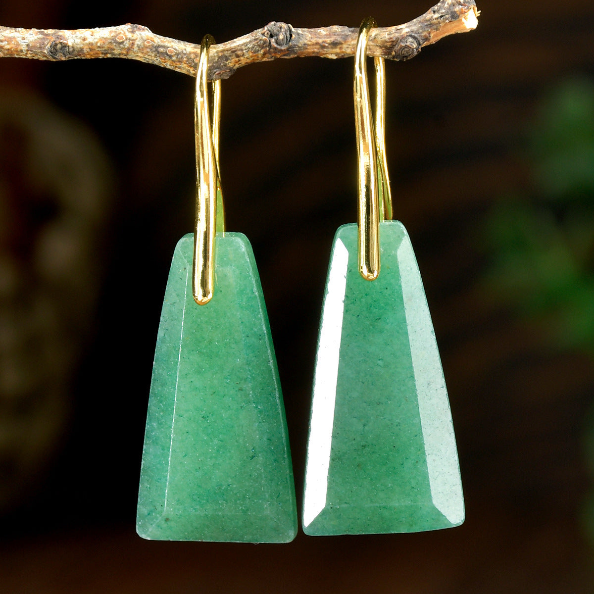 WT-E778 New Arrival Women Earrings Natural Gemstone Unique Design Geometric Shape For Ladies Birthday Charming Jewelry