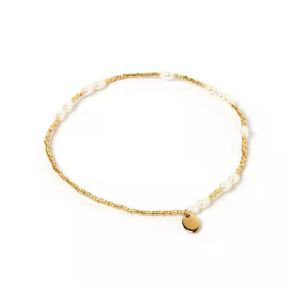 WT-MPB040 WKT Fashion Jewelry Gorgeous Natural Pearl Flexible Bracelet Gold Adjustable Fine Jewelry Pearl Bracelet for Women