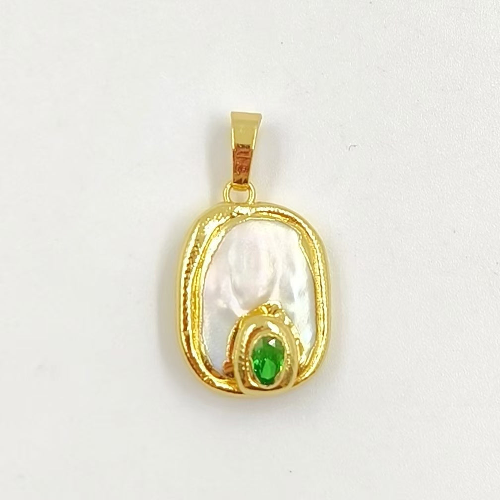 WT-JP156 Natural Pearl Pendant With Color Bead Gold Plated Trim Six Styles Can Choose Fashion Charm Jewelry Pendant Necklace