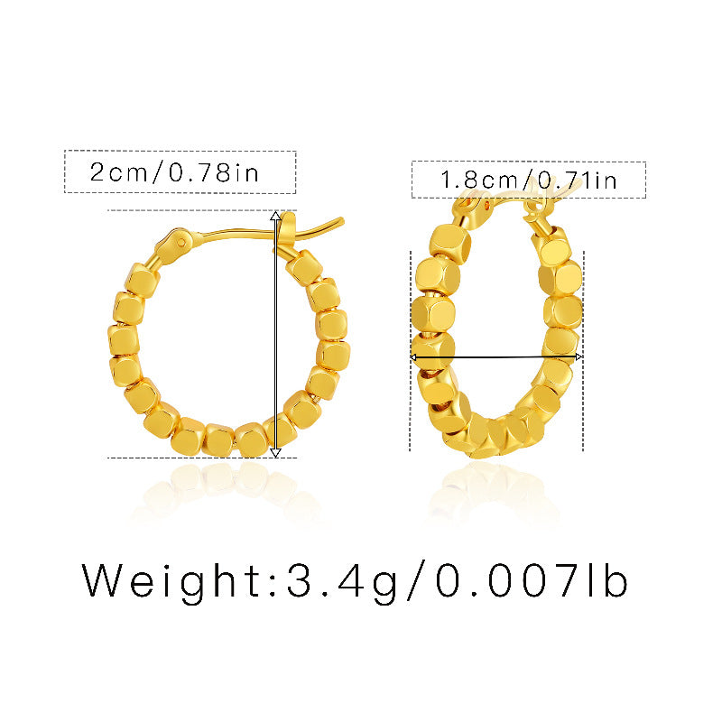 WT-JFE83 WKT Elegant Retro Style 10mm Round Gold Circle 18k Gold Plated Hoops for DIY Making Fashion Studs Earring Findings