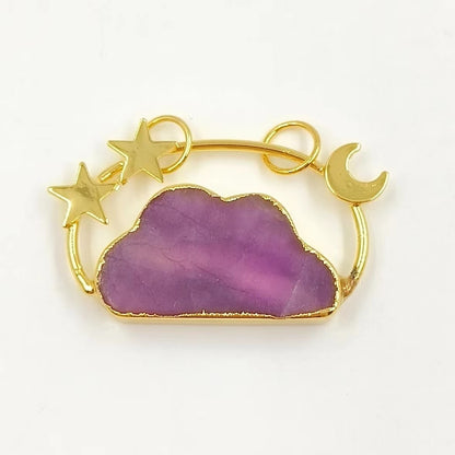WT-P1945 Wholesale Fashion Handmade Carved Natural Stone Made Clouds Pendant for Lady Necklace Design in 18K Real Gold Plated