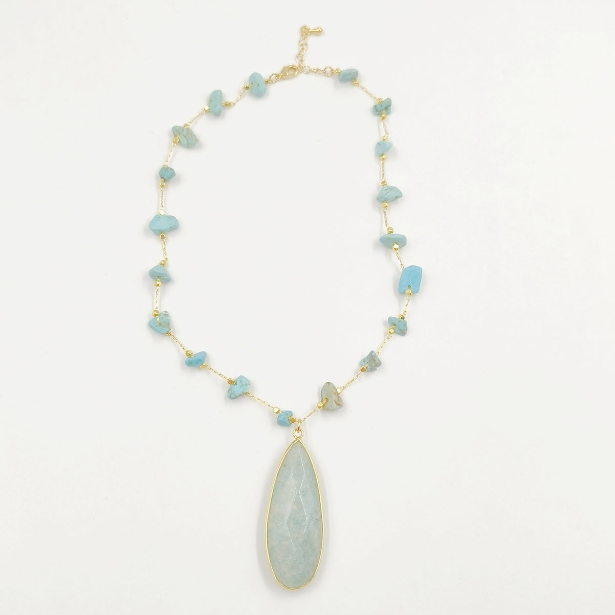 WT-N1434 Handmade Wire Wrapped Rosary Beads Trendy Romantic Chain Necklace Gemstone Casual Long Statement Necklace