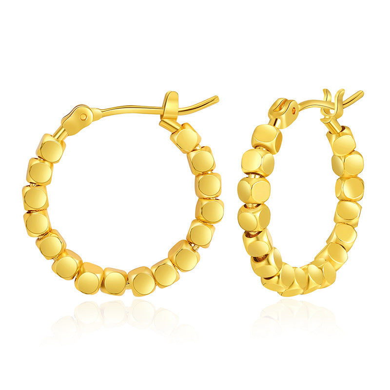WT-JFE83 WKT Elegant Retro Style 10mm Round Gold Circle 18k Gold Plated Hoops for DIY Making Fashion Studs Earring Findings