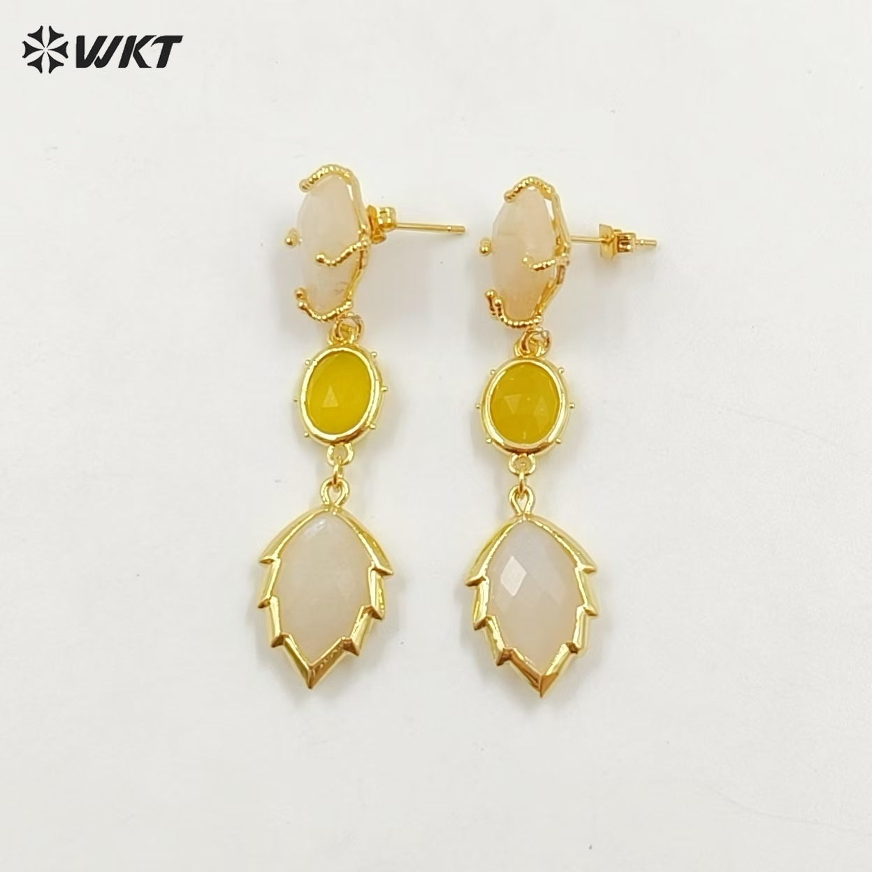 WT-E776 New Design Gemstones Ladies Earrings Colorful Stone for Women Jewelry in Holiday Parties Elegant Accessory