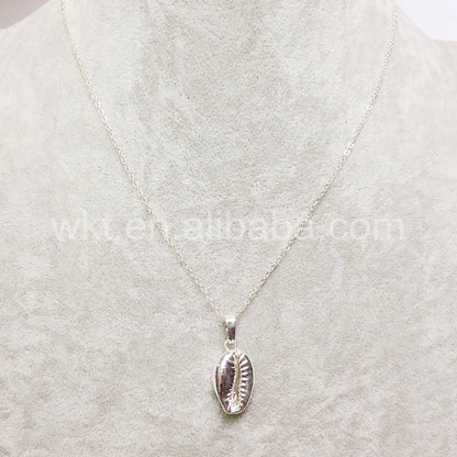 WT-JN002 Wholesale Natural Sea Shell Tiny Cowrie Choker Necklace 18k Real Gold Plated Cowrie Shell Conch Necklace