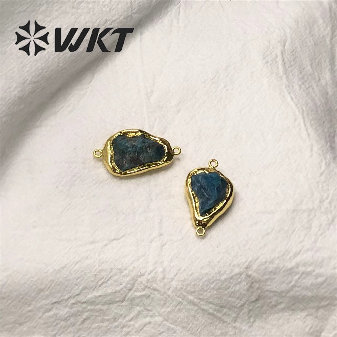 WT-C302 Best High Quality Yellow Crystal Spodumene Blue Apatite Pendant Stone Connector Beauty for Women As a Gift always Nice