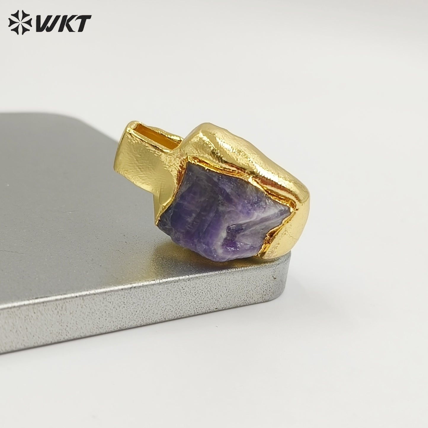WT-P2035 Delicate Gold Plated Natural Quartz And Turquoise Irregular Little Stone Pendant For DIY Making Friend Gift Jewelry
