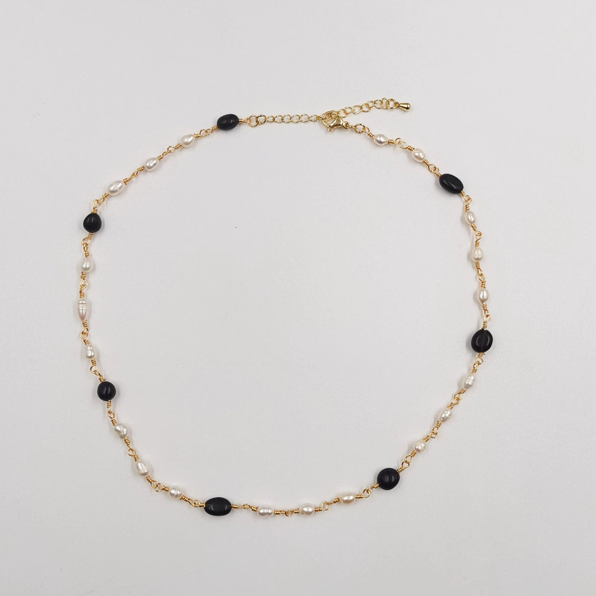 WT-JN246 Wholesale Vintage Pearl and Stone Natural 18k Chain Gold Plated Exquisite High Quality Beads Necklace
