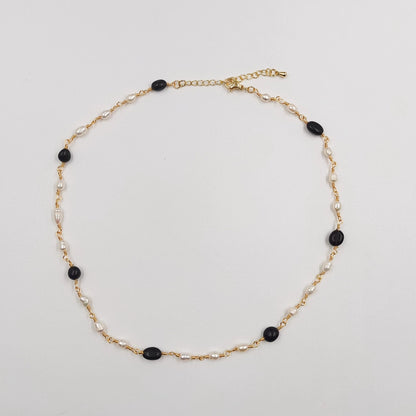 WT-JN246 Wholesale Vintage Pearl and Stone Natural 18k Chain Gold Plated Exquisite High Quality Beads Necklace