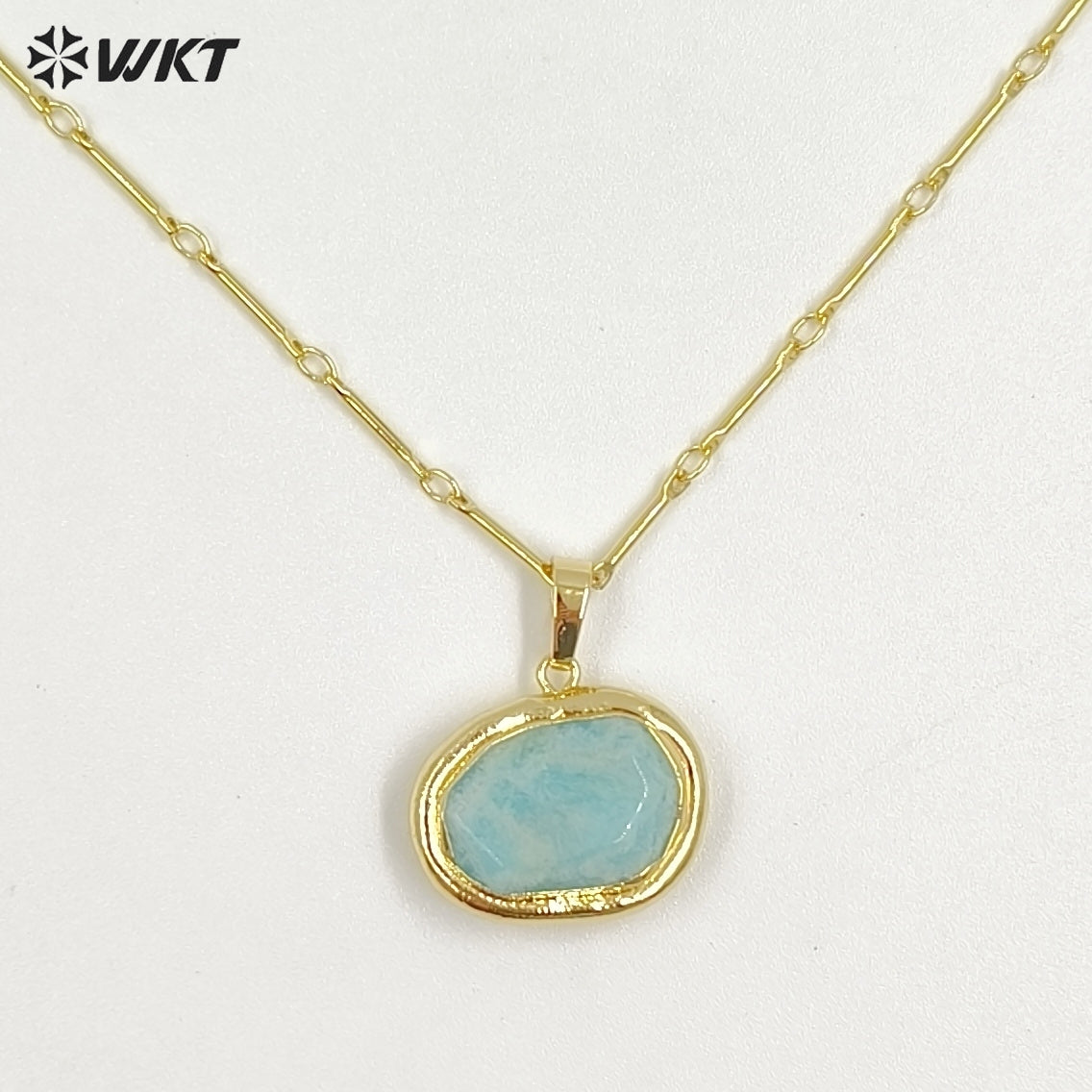 WT-N1184 Newest Natural Amethyst Pendant Necklace Amazonite Pendant Necklace Women Stylish Natural Strawberry Quartz Necklace