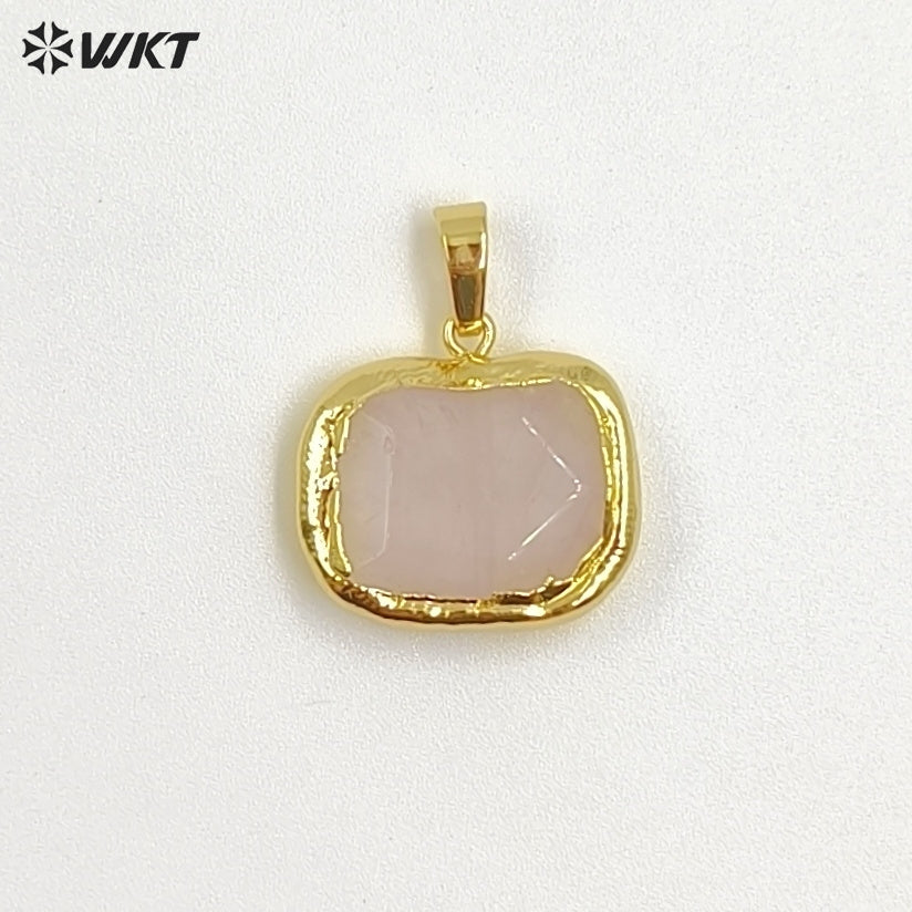 WT-P1468 WKT Jewelry Natural Gemstone Pendant Gold Electroplated Stone Pendant Fashion Charm Necklace Pendant Jewelry