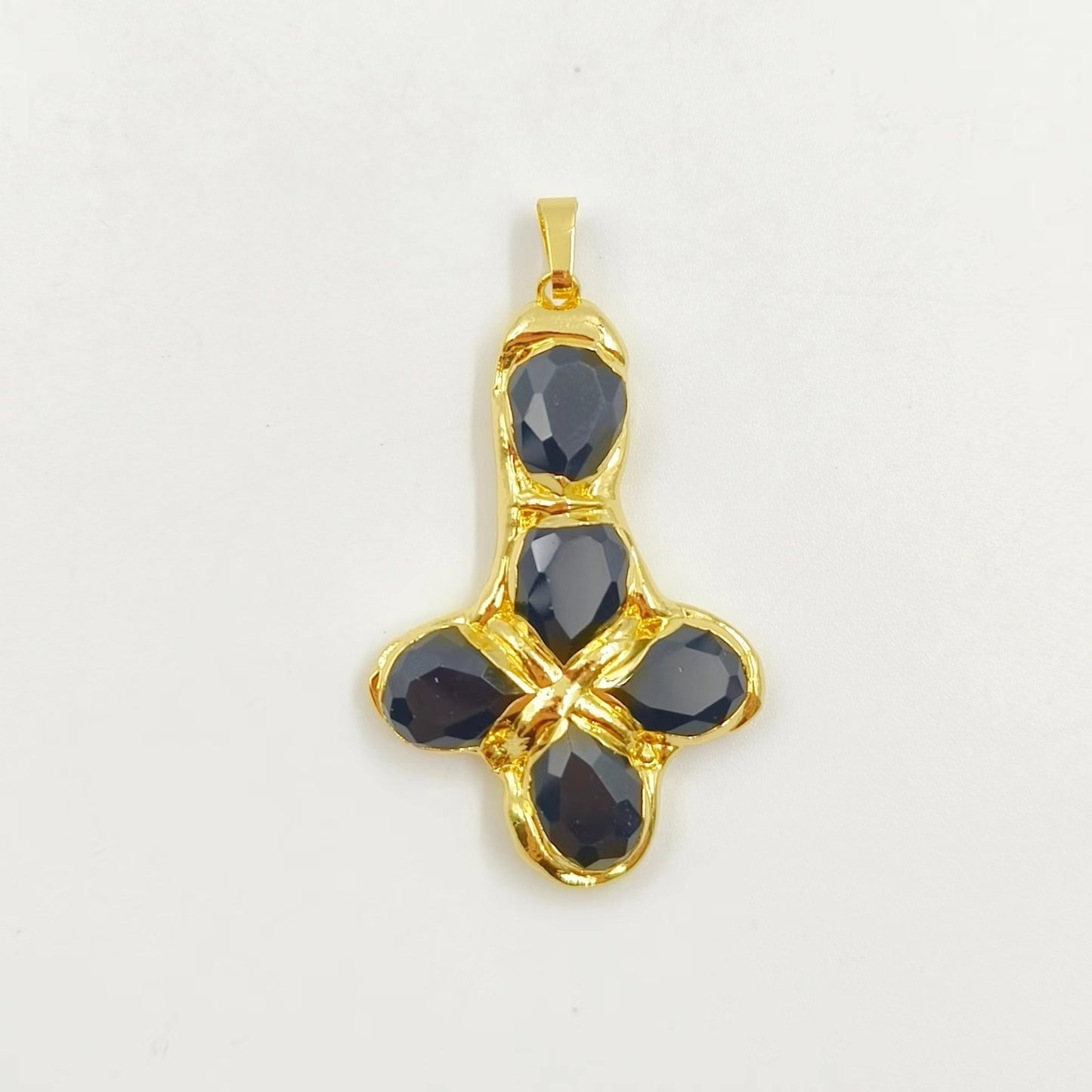 WT-P1962 Wholesale Amazing New Design Natural Gemstone Made Drop Shape Assemble Cross Jewelry Pendants