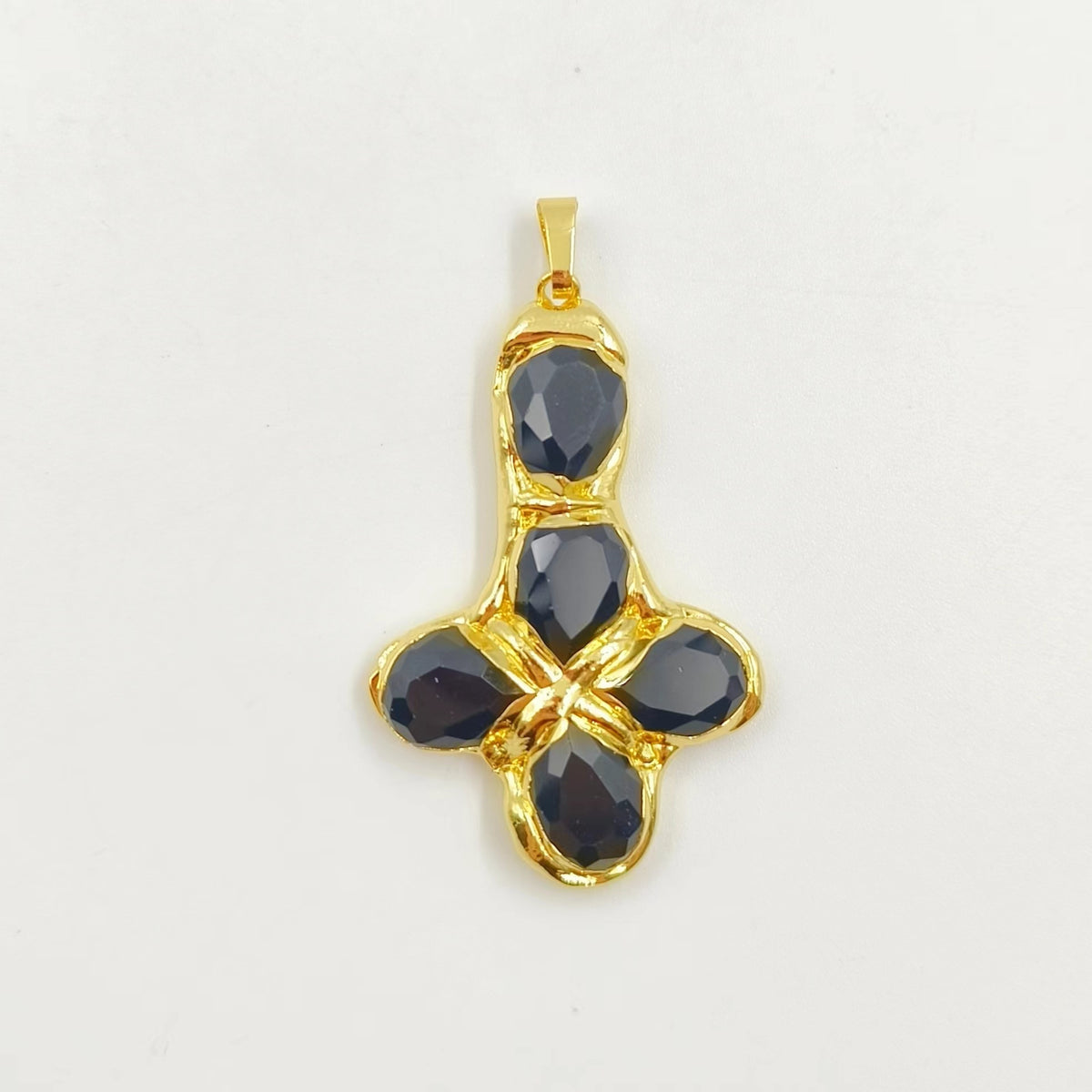 WT-P1962 Wholesale Amazing New Design Natural Gemstone Made Drop Shape Assemble Cross Jewelry Pendants