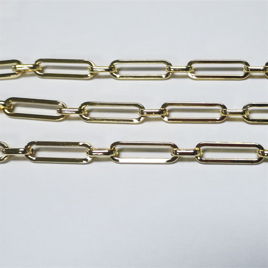 WT-BC174 WKT Wholesale Jewelry Chain 18K Gold Delicate Rectangular Mosaic Spiral Circle Shape Beautiful Chain for DIY