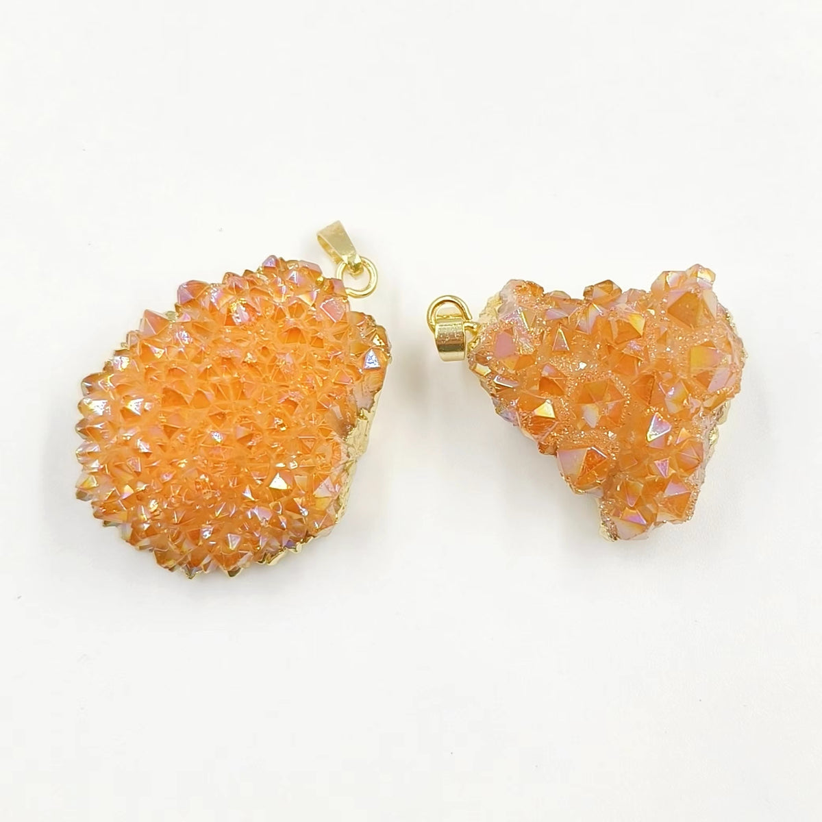 WT-P1917 New Precious Lovely Natural Aura Cluster Quartz White Crystal Colorful Amazonite Stone Pendants