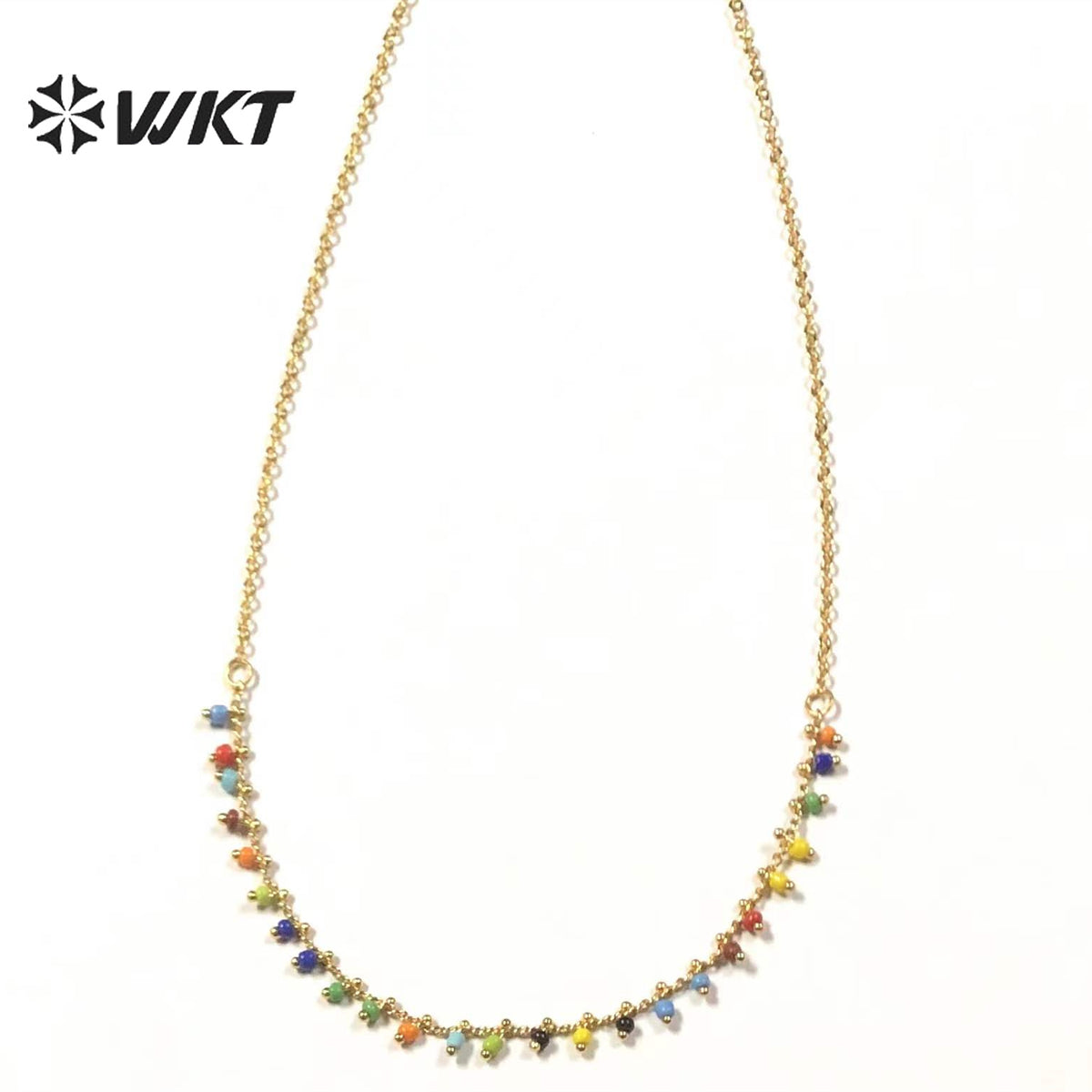 WT-N1359 WKT Newest Colorful Beaded Choker Resin Beads Necklaces Women Bohemia 2022 Fashion Jewelry Charm Necklace Female Gift