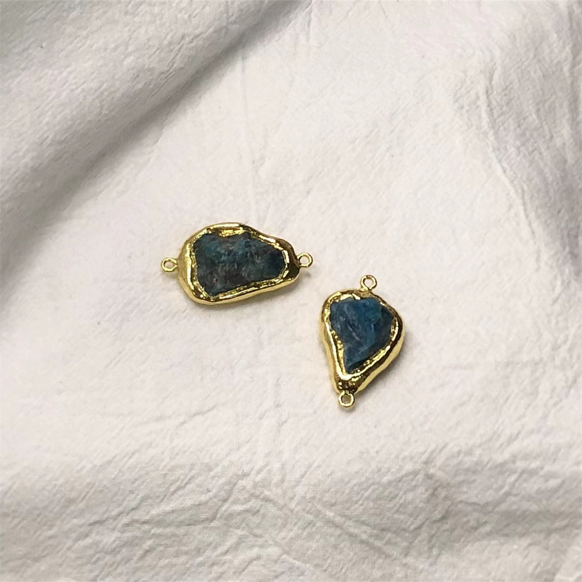 WT-C302 Best High Quality Yellow Crystal Spodumene Blue Apatite Pendant Stone Connector Beauty for Women As a Gift always Nice