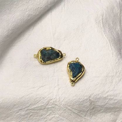WT-C302 Best High Quality Yellow Crystal Spodumene Blue Apatite Pendant Stone Connector Beauty for Women As a Gift always Nice