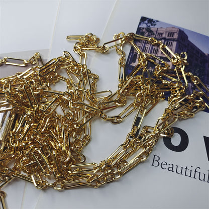 WT-BC174 WKT Wholesale Jewelry Chain 18K Gold Delicate Rectangular Mosaic Spiral Circle Shape Beautiful Chain for DIY