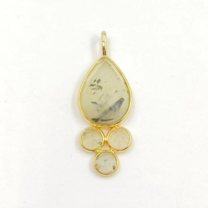 WT-P1944 Amazing Multi Colorful Natural Gemstone Made Pearl Drop 18k Gold Bezel Setting Stone Jewelry Pendant in Kinds of Colors