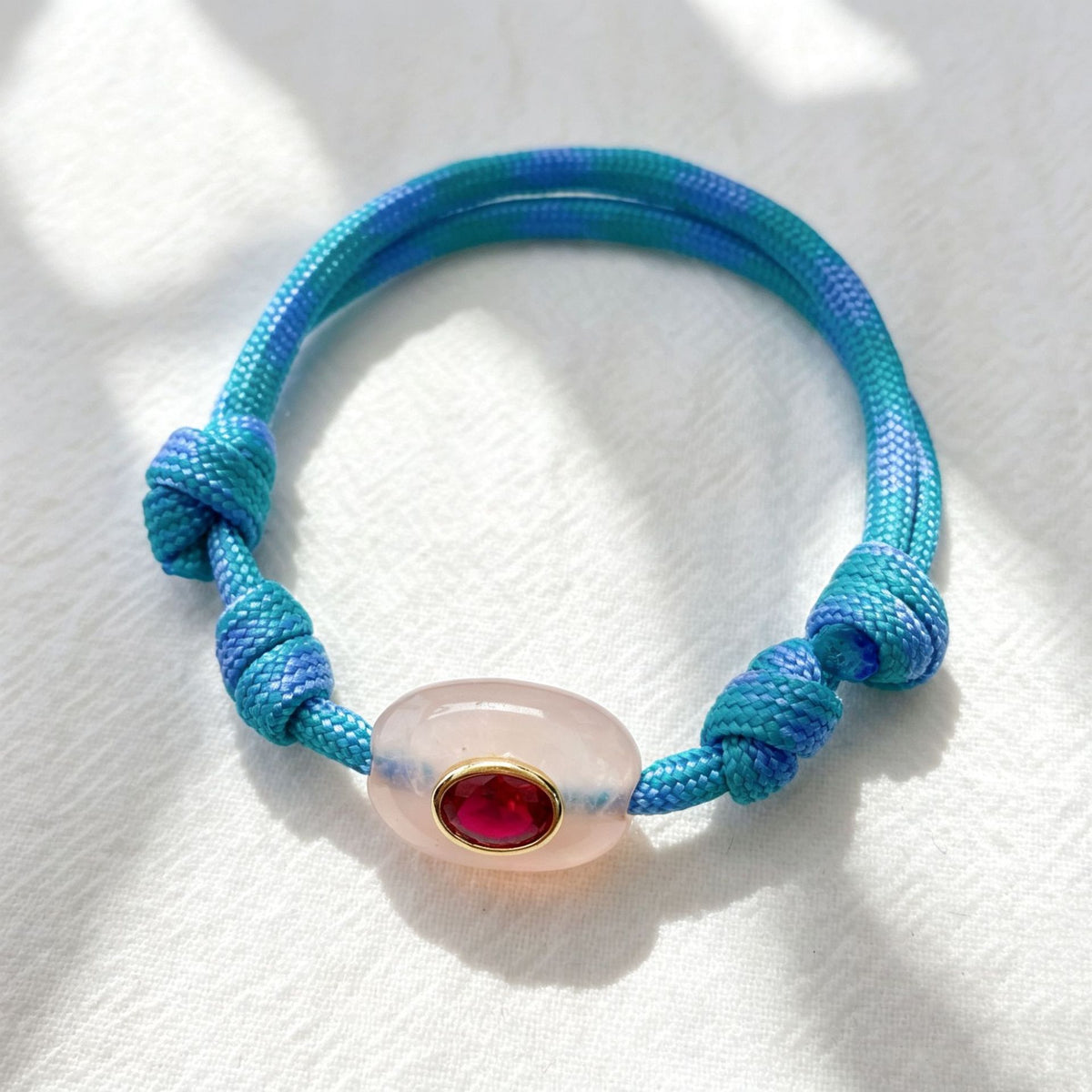 WT-MB131 Popular Ethnic Style Cord With Natural Gemstone And Zircon Pendant Handmade Bracelets For Women Men Wearing Accessory