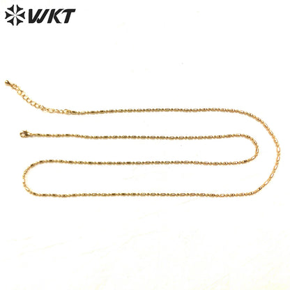 WT-BFN027 Cool Long Double Layer Wearing Gold Plated Yellow Brass Vine Chain Necklace Chains High Quality Jewelry Accessories