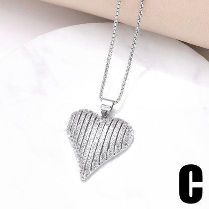 WT-MN996 WKT Elegant Design Fashionable Hot Sale Heart Shape 18k Gold Plated Zircon Female Necklace for Party Gift Celebration