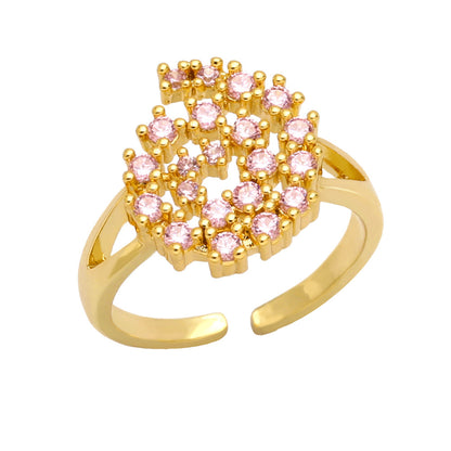 WKT-MVR046 High Quality Zircon Ring Women's Design Feels Small and Simple Cross Border European Opening Ring