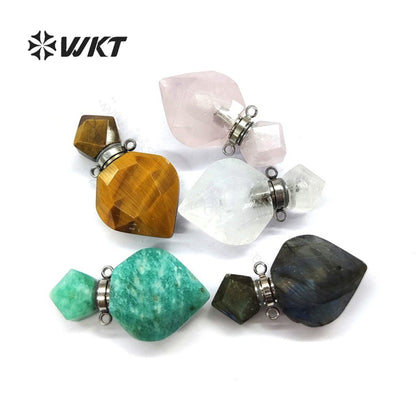 WT-P1756 WKT Mysterious and Elegant Jewelry Natural Stone Perfume Bottle Pendant Nice for Lady for Party As a Gift