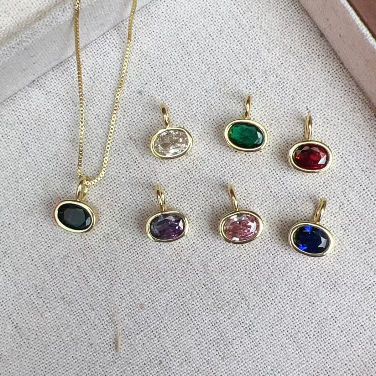 WT-MN1007 Exquisite Gold Plated Round Heart Teardrop Eye Shape Colorful Zircon Pendants And Necklaces For Lady Fashion Accessory