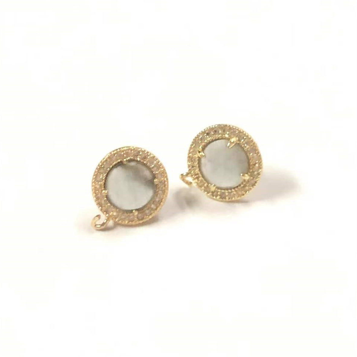 ME083 Cute Colorful Natural Gemstone Cat Eye Earrings Cubic Zircon Earrings Elegant Women Natural Gemstone Ring