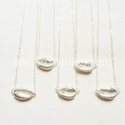 WT-JN016 Wholesale Lovely Charming Silver Plated Cowrie Shell Necklace Fashion Small Connector Shell Necklace