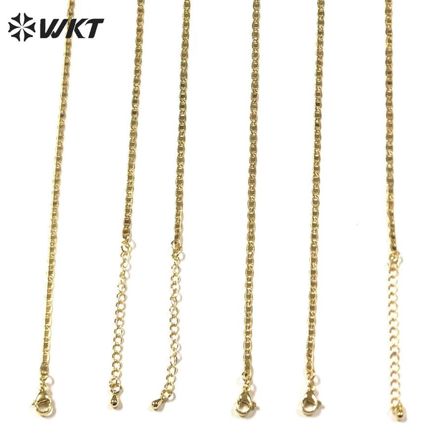 WT-BFN036 Best Sell Yellow Brass Chain with 18k Gold Plated Chain High Quality Chain Necklace for Jewelry Finding