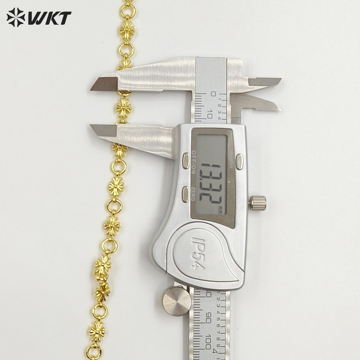 WT-BC264 Exquisite 18K Gold Plated Round And Cross Shape Yellow Brass Chains For Women Metal Necklace Bracelets Making