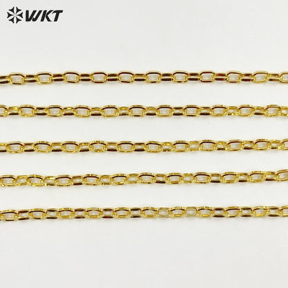WT-BC177 Popular Fashion Loose Chain Simple Zinc Alloy With Gold Plated Brass Chain For Bracelet & Necklace Jewelry Making