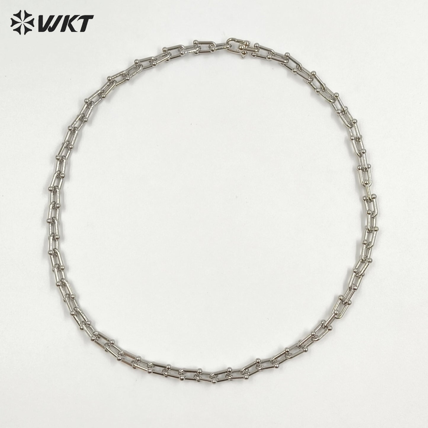 WT-N1228 Supper Hot Wholesale U Chain Top Quality Jewelry Brass With Full Gold Eletroplated U Chain Women Necklace Chain