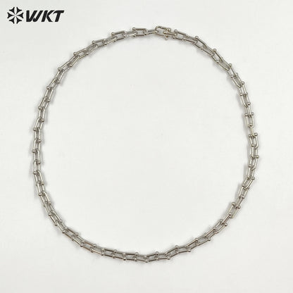 WT-N1228 Supper Hot Wholesale U Chain Top Quality Jewelry Brass With Full Gold Eletroplated U Chain Women Necklace Chain