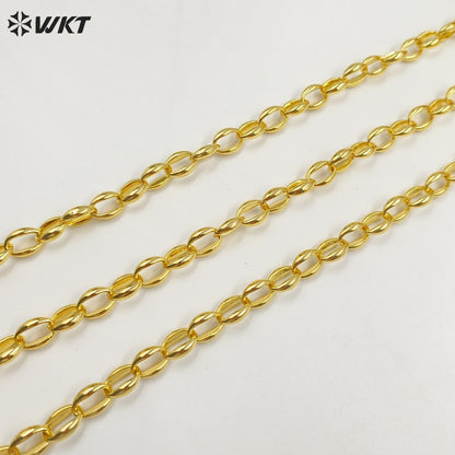 WT-BC229 New Style 18K Real Gold Plated Coffe Bean Shape Metal Jewelry Chain for Necklace Bracelet Design